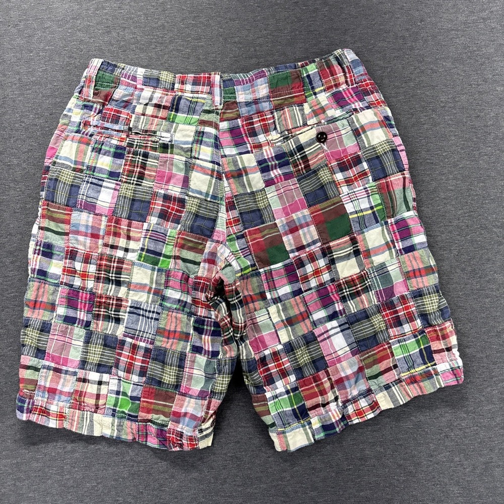 J. Crew Field Shorts Mens 31 Madras Plaid Patchwork Multicolor Preppy Coastal - Picture 8 of 14